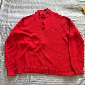 Chaps Men’s Red Quarter-Zip Cotton Sweater Size XXL